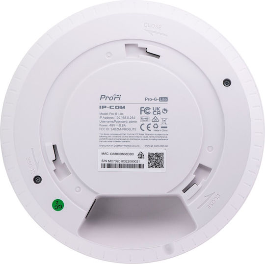 IP-COM Pro-6-lite Punct De Acces Wi-Fi 6 Banda Duală (2.4 și 5GHz) Kit Unic Alb