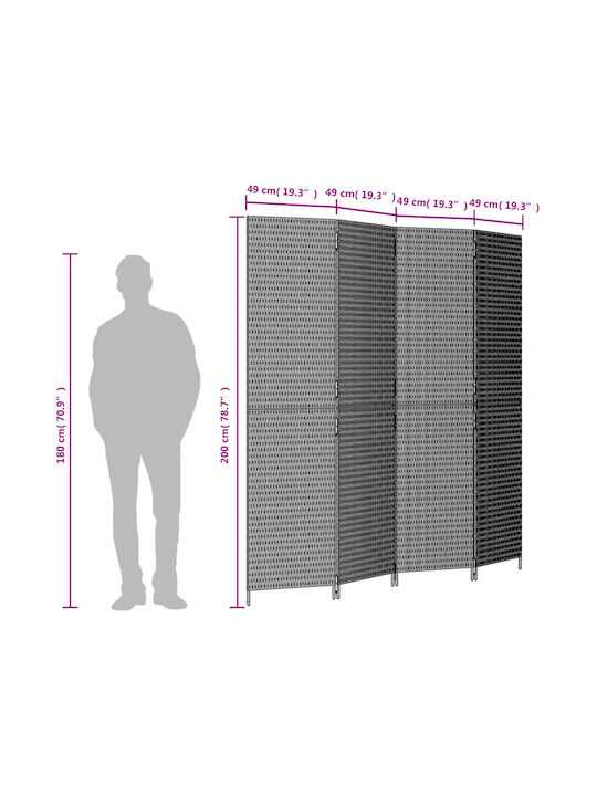 vidaXL Διακοσμητικό Παραβάν από Καμβά 196x200cm