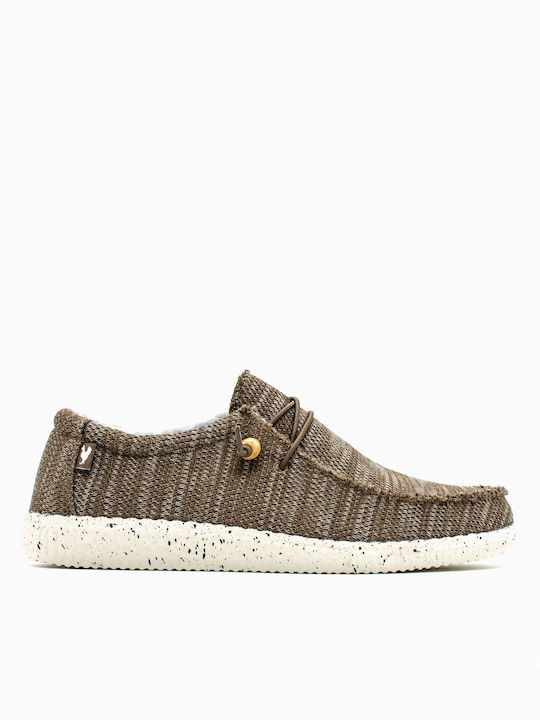 Walk In Pitas Leder Herren Mokassins in Beige Farbe