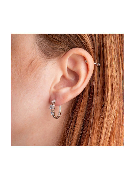 Siamoshoes Earrings Hoops made of Steel with Stones