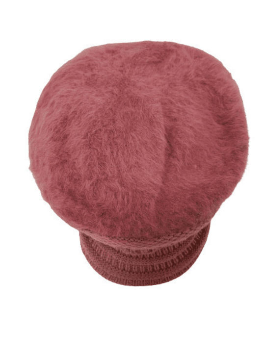 Romvous Fabric Women's Beret Hat Pink