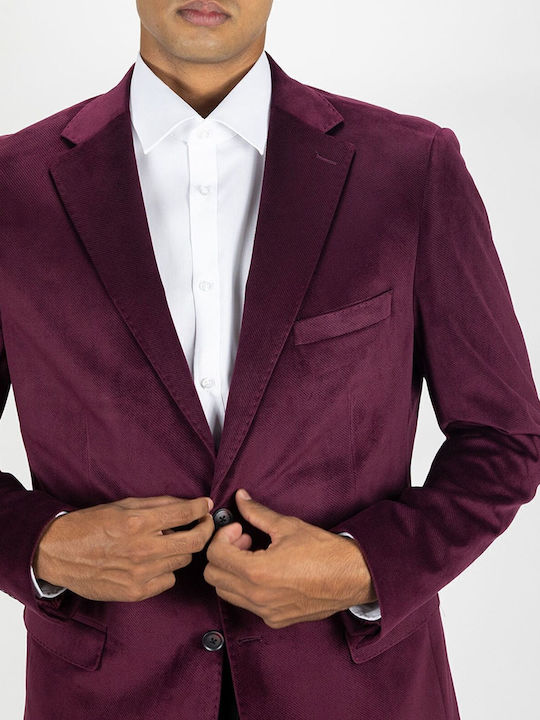 Men's Winter Suit Jacket Regular Fit Bordeaux