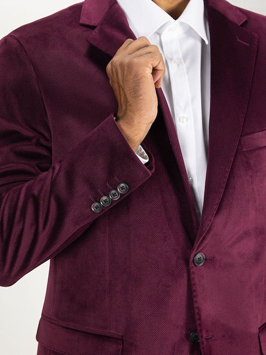 Men's Winter Suit Jacket Regular Fit Bordeaux