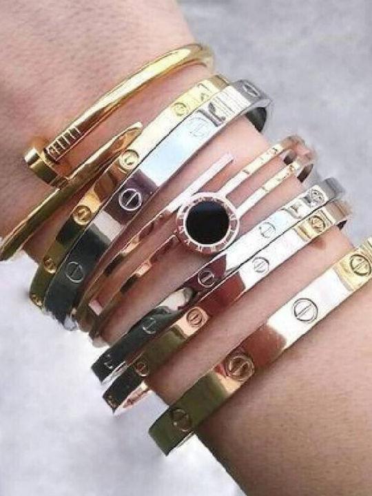 Theodora's Jewellery Herren Armband Handschellen aus Stahl Vergoldet