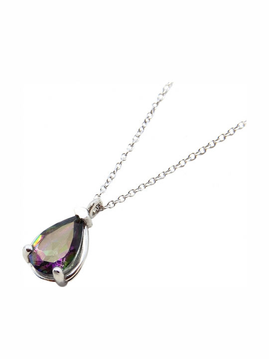 Polytimo Charm Solitärring aus Weißgold 14K