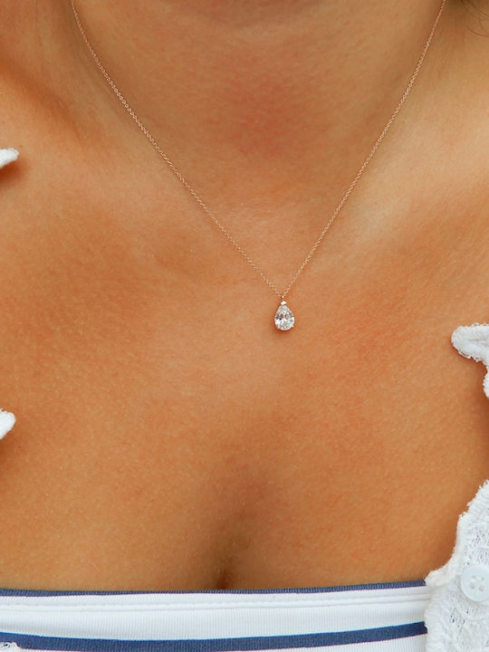 Polytimo Charm Solitärring aus Roségold 14K mit Zirkon
