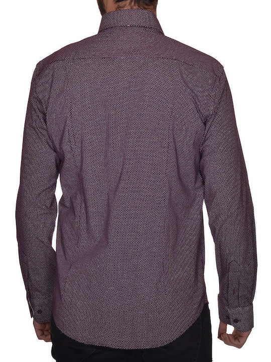 Nicolas Fratelli Men's Shirt Long Sleeve Bordeaux.