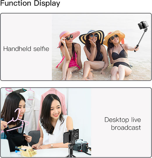 Yesido SF11 Selfie Stick Τρίποδο Κινητού Bluetooth Μαύρο