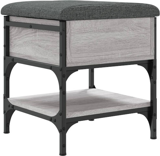 Stool For Living Room With Storage Space Gray 42x42x45cm Stool For Living Room With Storage Space Gray 42x42x45cm