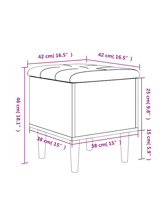 Hocker Für das Wohnzimmer Mit Stauraum Hölzernes White 42x42x46cm
