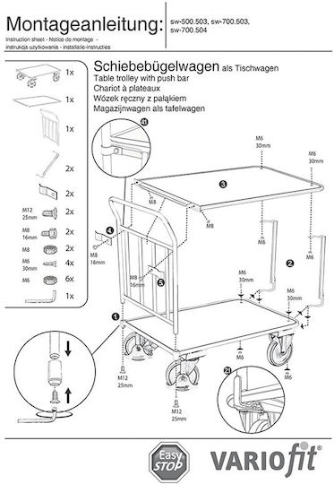 Variofit Plattformwagen for Load Weight up to 400kg in Blau Color