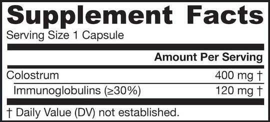 Jarrow Formulas Colostrum Prime Life 400mg Ergänzung zur Stärkung des Immunsystems 120 veg. Kappen