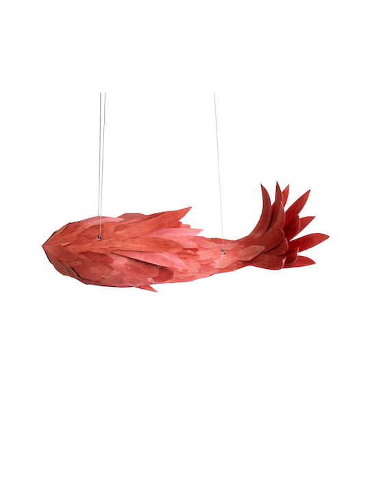 GloboStar Pendant Light Red Boho Grid with Socket E27 100x72x36cm
