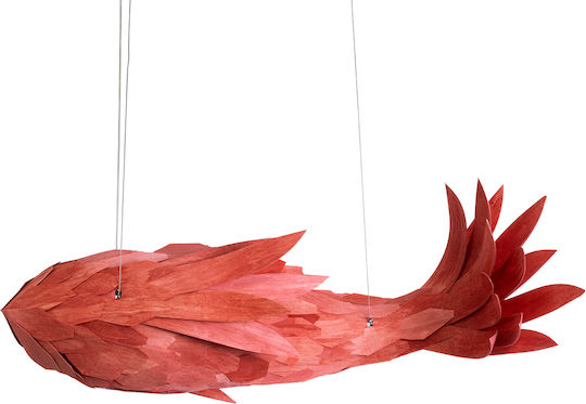 GloboStar Pendant Light Red Boho Grid with Socket E27 100x72x36cm