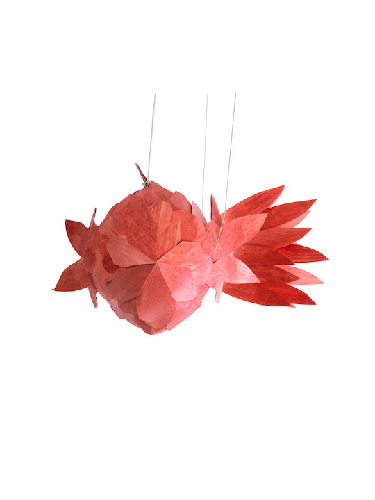 GloboStar Pendant Light Red Boho Grid with Socket E27 100x72x36cm