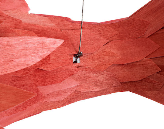 GloboStar Pendant Light Red Boho Grid with Socket E27 70x40x27cm