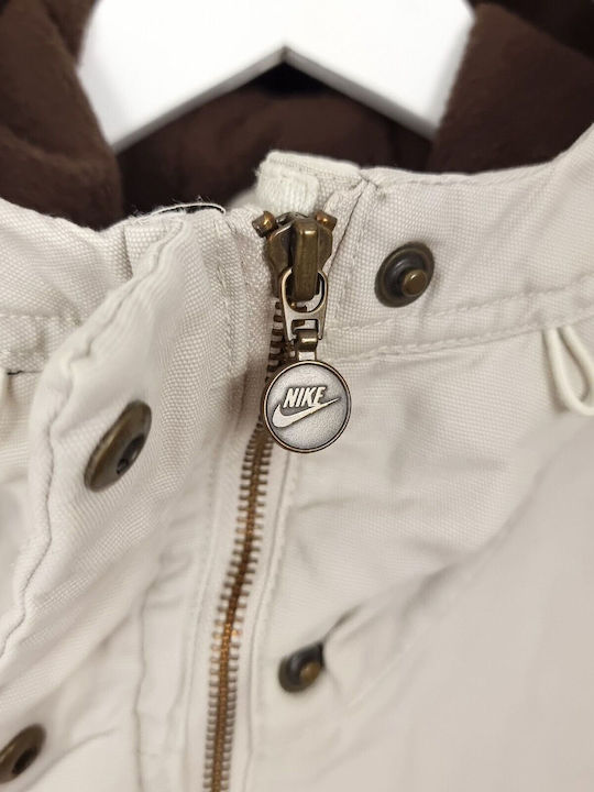 Nike Lung Jachetă de femei tip parka pentru iarnă Off White