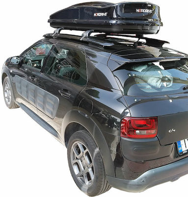 Nordrive Bare de Acoperiș Metal pentru Citroen C4 Cactus (Set cu picioare) Argintie