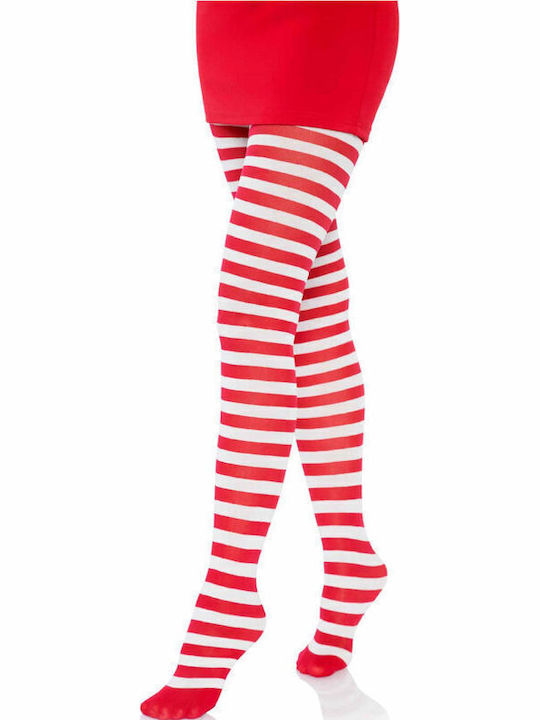 Leg Avenue Striped Sexy Καλσόν Λευκό