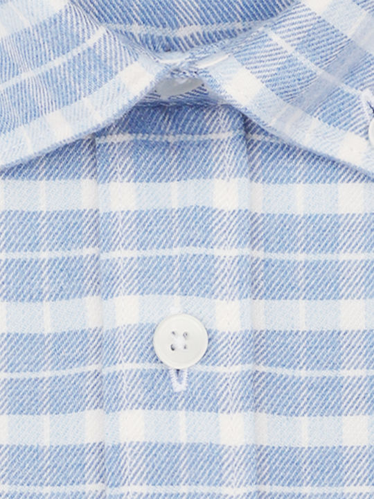 Seidensticker Men's Shirt Long Sleeve Cotton Checked Blue.