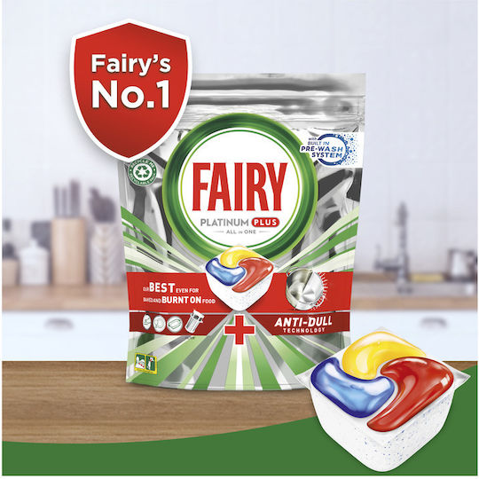 Fairy Platinum Plus All in One Anti Dull Capsule pentru Mașina de Spălat Vase