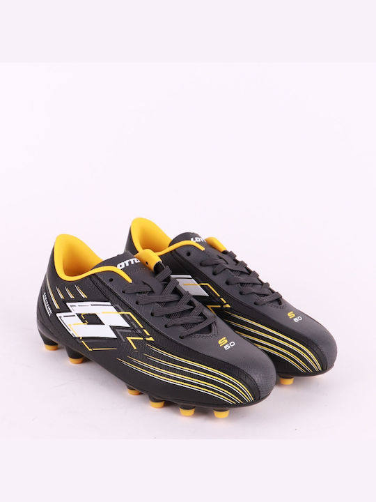 Lotto Παιδικά Ποδοσφαιρικά Παπούτσια Solista 700 Vii Fg με Τάπες Μαύρα