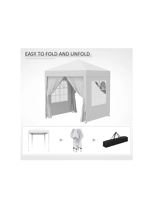 Outsunny Gazebo Grădină Alb x2m