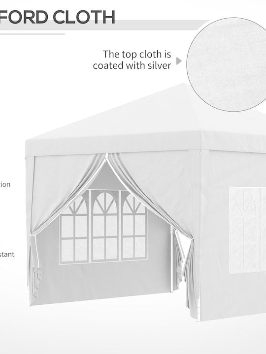 Outsunny Gazebo Grădină Gazebo Alb x3m