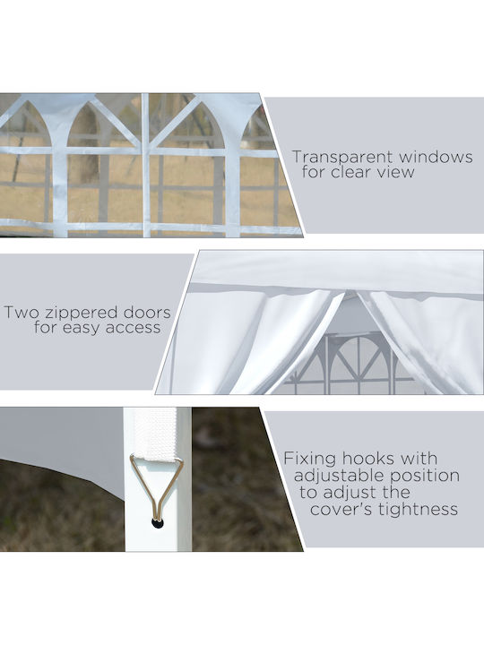Outsunny Gazebo Grădină Gazebo Alb x3m
