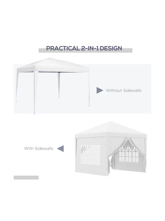 Outsunny Gazebo Grădină Gazebo Alb x3m