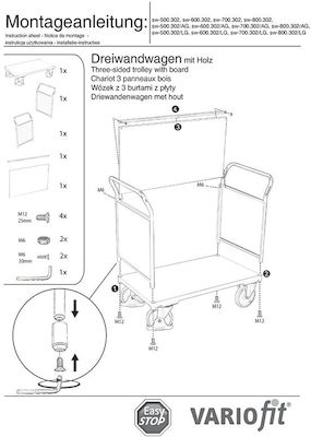 Variofit Cărucior cu platformă for Weight Load up to 500kg Albastru