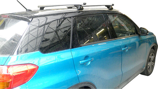Nordrive Μπάρες Οροφής Αλουμινίου 120εκ. για Suzuki Vitara 5D για Αυτοκίνητα με Εργοστασιακές Μπάρες (Σετ με πόδια) Ασημί