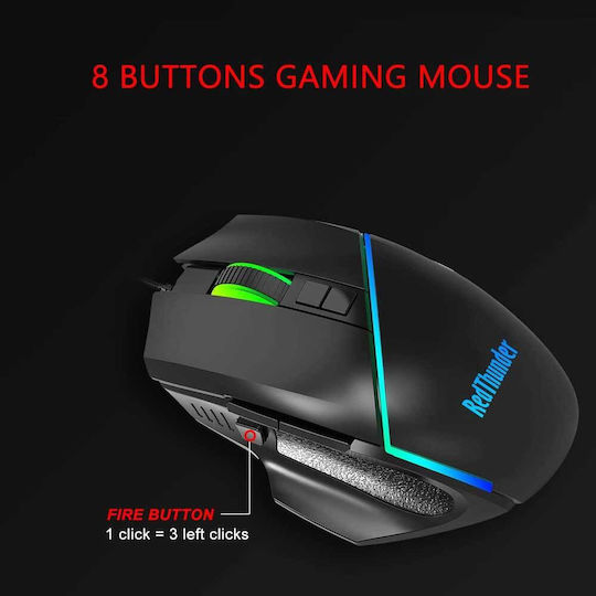RedThunder‎ G30-C Οπτικό Gaming KeyPad με Μεμβράνης διακόπτες και RGB φωτισμό & Ποντίκι (Αγγλικό US)