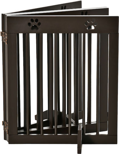 Pawhut Wooden Dog Divider 204x30x61cm Brown
