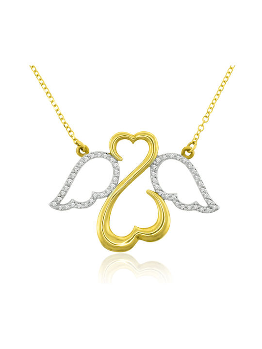 Antwnakakis Halskette aus Gold 14K mit Diamant