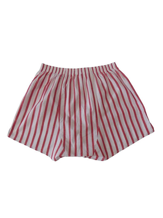 Jockey Men's Boxer White with Red Stripes