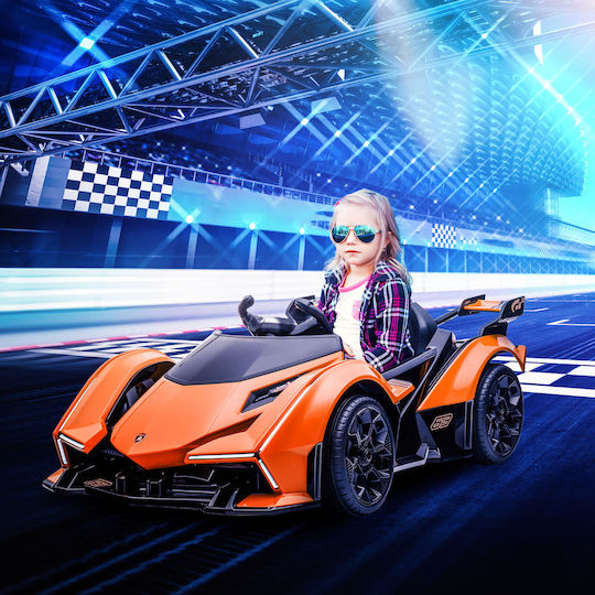 Lamborghini Едноместна Кола с Дистанционно Управление Оранжева за 3+ Години