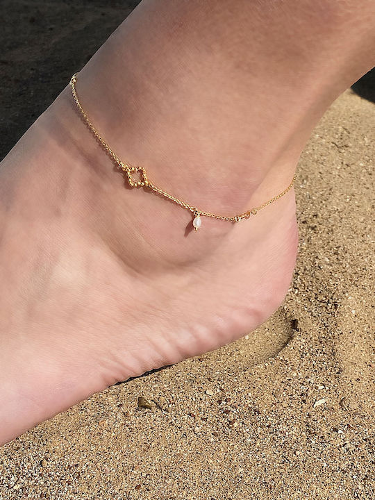 Bracelet Anklet Chain made of Silver Gold Plated with Pearls