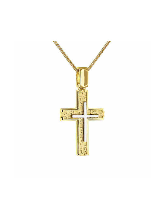 Ioannis Kosmima Men's Gold Cross 14K Double Sided with Chain