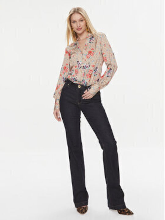 Langärmelig Damen Hemd Multicolour