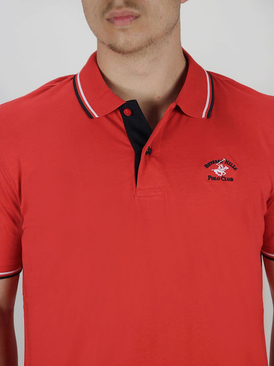 Beverly Hills Polo Club Herren Kurzarmshirt Polo RED