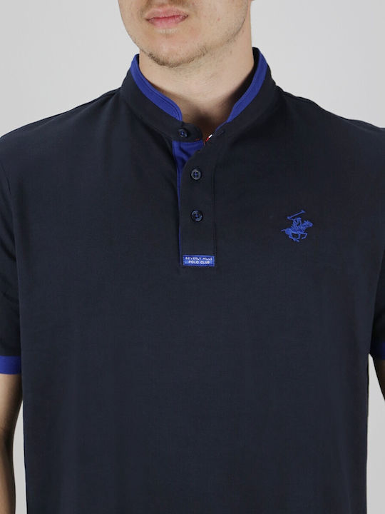 Beverly Hills Polo Club Men's Short Sleeve Blouse Polo Dark Blue