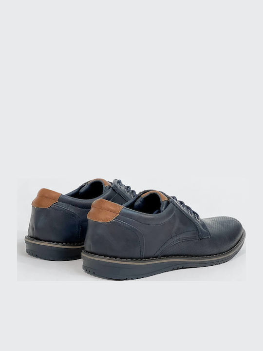 Men's Leather Casual Shoes Blue