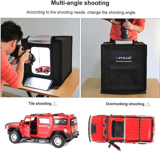 Photo Box Mini Αναδιπλούμενο Φωτιζόμενο με Πολλαπλά Backround 60x60x60cm