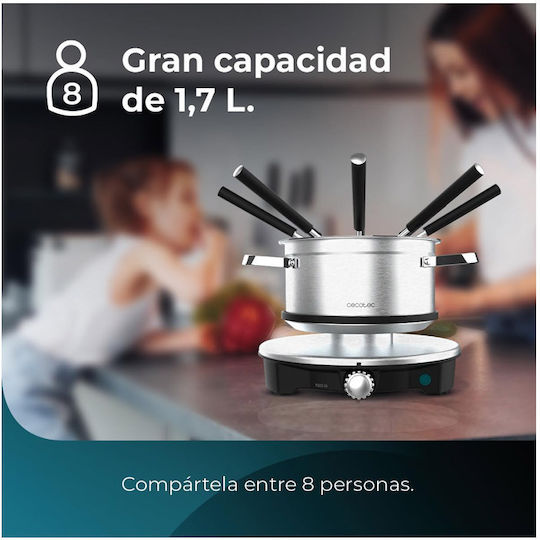 Cecotec Fun Electric Stainless Steel Fondue Pot Silver 1500 WW 17x17x17cm
