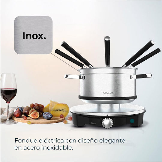 Cecotec Fun Electric Stainless Steel Fondue Pot Silver 1500 WW 17x17x17cm