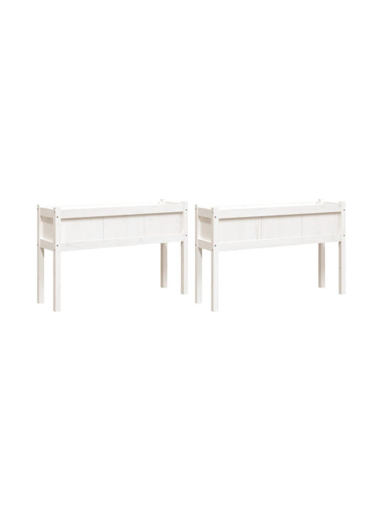 vidaXL Planter Box Set 2pcs in White Color 837567