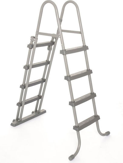 Bestway Pooltreppe aus Kunststoff mit 76,5 cm Breite Silber