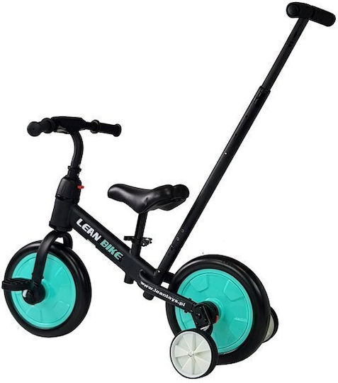 Lean Toys Τρίκυκλο Ποδήλατο Μετατρεπόμενο με Χειρολαβή Γονέα 3 σε 1 για 3+ Ετών Μαύρο