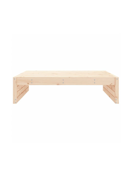 Дървен Градински Табурет Куб Кафяв 120x80x30см